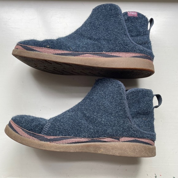 Chaco Revel Womens Sz US 8 EU 39 Felt Gym Sole Pull Slip On Chelsea Boots Blue - Picture 3 of 10